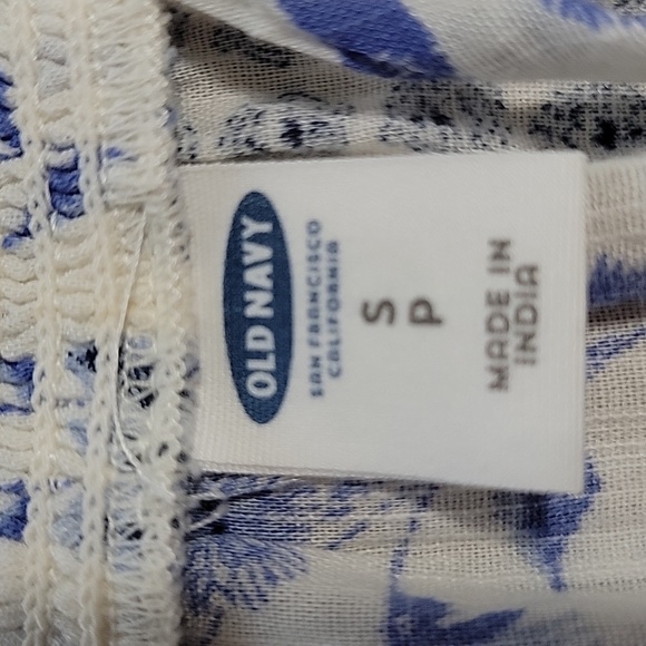Old Navy Size S White with Blue Floral Stripe Pattern Halter Tank Top, NEW - Picture 11 of 12